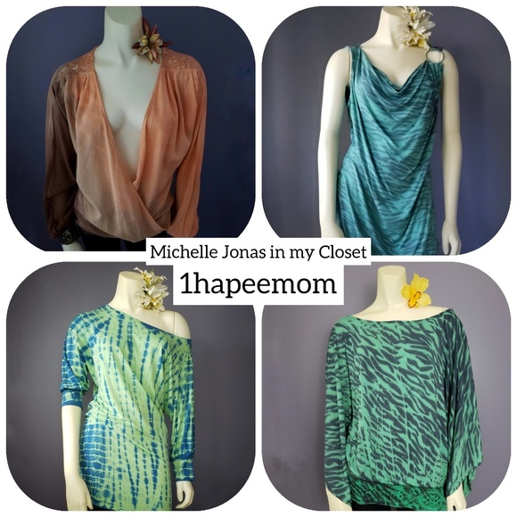 Tie Dye Michelle Jonas Top Blouse Silk Lace Hem - Picture 7 of 8